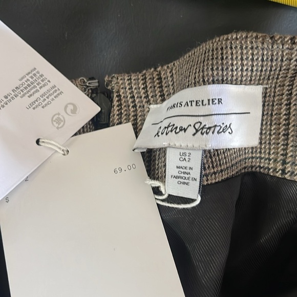 & Other Stories check mini skirt in brown - Picture 9 of 12